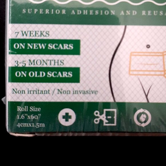 NEW IN BOX!! Silicone Scar Sheets 1.6" by 60” Roll Exp 2-28-2027 - Reduce Scars - Picture 2 of 7